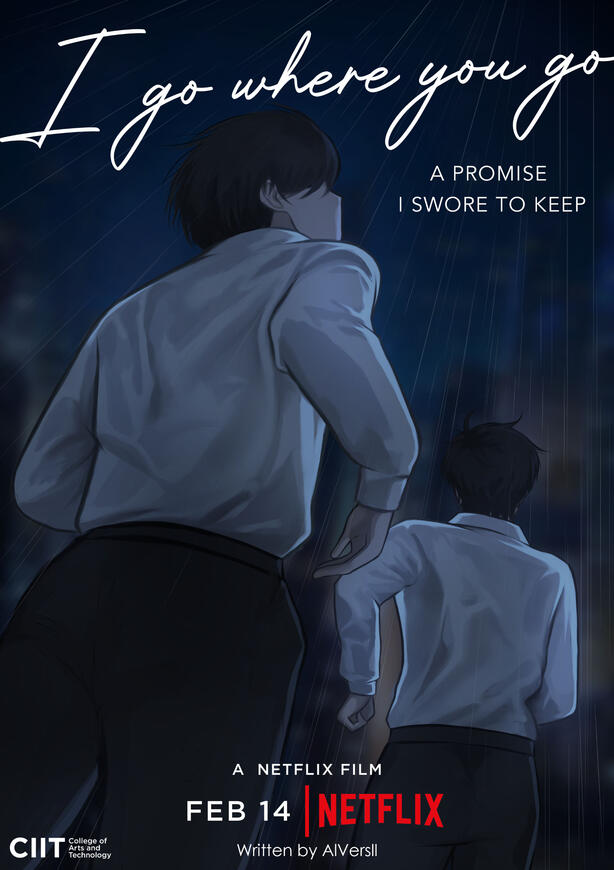 Movie Poster Mainly inspired by my experiences, i used the color blue to set the tone of the film as this is the main emotion i want to convey in this movie poster. Sadness and grief will be the driving force of the main characters development