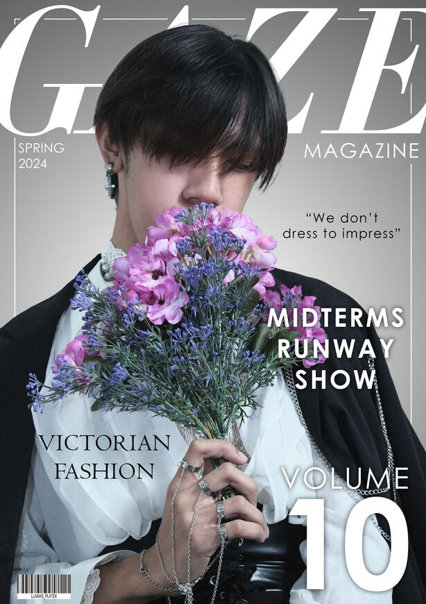 Magazine Cover Mostly inspired by fashion magazine, i wanted to emphasize the models outfit and keep the design clean, i used a san serif with a mix of serif font to keep the minimalist look while still looking elegant